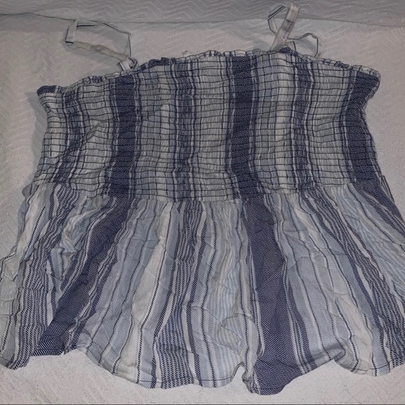 Blue striped gauze babydoll top - Picture 5 of 5